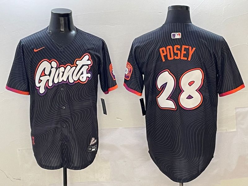 Men San Francisco Giants #28 Posey Black Second generation Joint Name Nike 2025 MLB Jersey style 16->san francisco giants->MLB Jersey